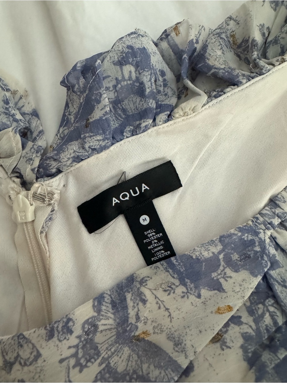 Blue Toile Ruffle Maxi Dress - Picture 3 of 3